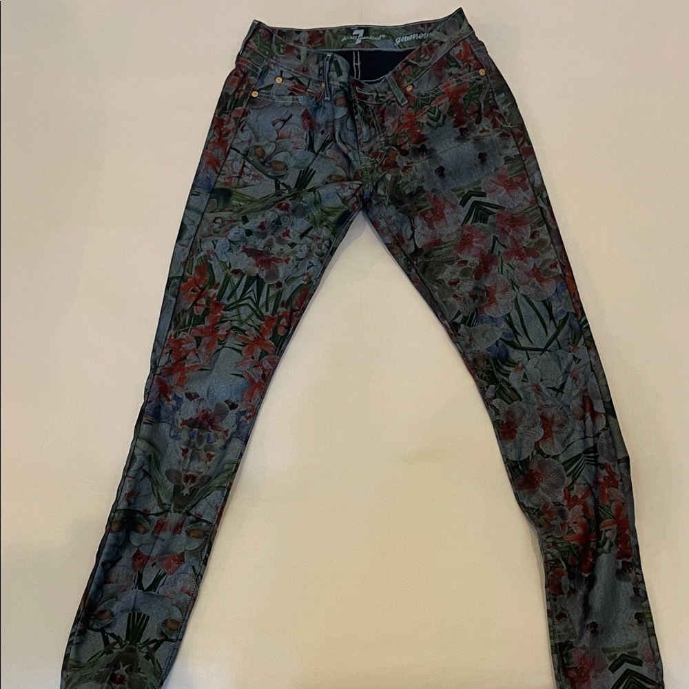 7 For All Mankind Skinny Jeans - Multicolor Floral